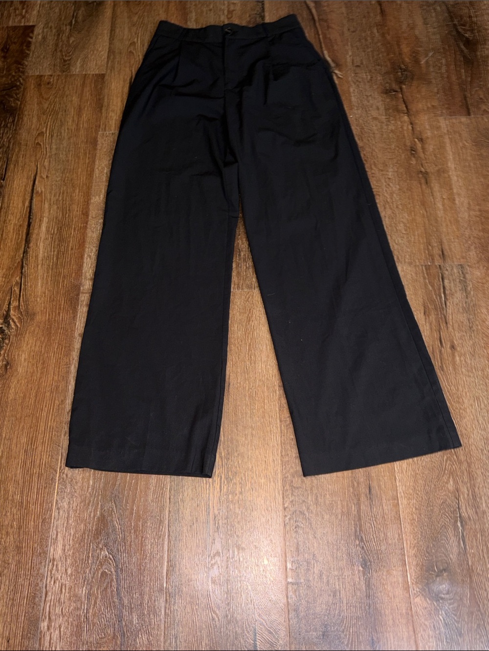Zara Black Wide-Leg Trousers like NEW 10